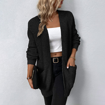 Dames Regular Fit Cardigan – Gebreid Vest, Lange Mouw, Casual en Zakelijk