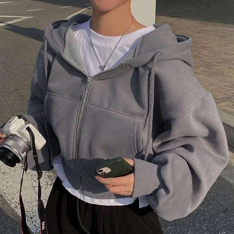 Dames Oversized Zip-Up Hoodie – Met Rits en Capuchon, Casual Streetwear & Loungewear