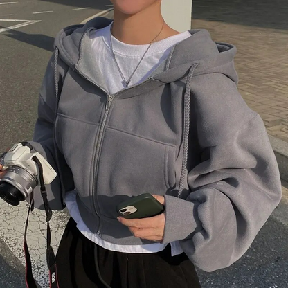 Dames Oversized Zip-Up Hoodie – Met Rits en Capuchon, Casual Streetwear & Loungewear