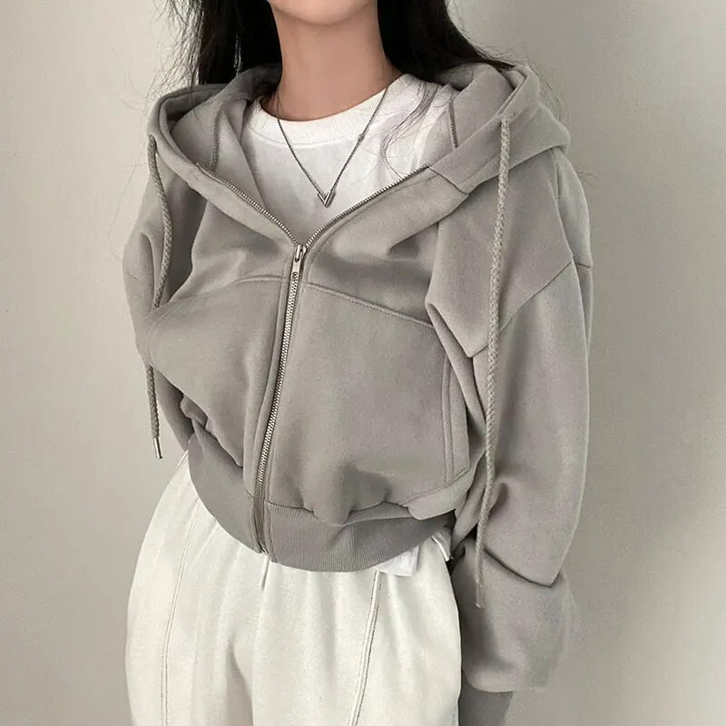 Dames Oversized Zip-Up Hoodie – Met Rits en Capuchon, Casual Streetwear & Loungewear