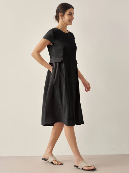 Mila - Stijlvolle V-Hals Midi Zomerjurk