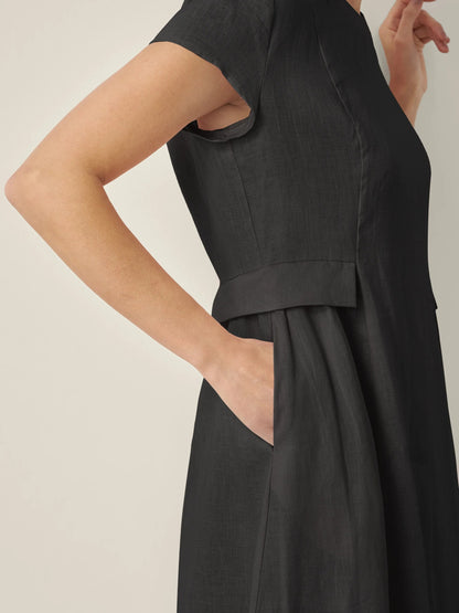 Mila - Stijlvolle V-Hals Midi Zomerjurk