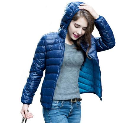 Dames Omkeerbare Lichtgewicht Donsjas – Donsvulling, Gewatteerde Puffer Tussenjas voor Herfst en Lente