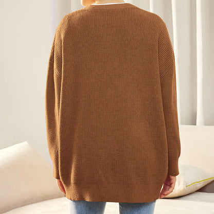 Dames Regular Fit Wintertrui – Basic Lange Mouw, Casual Pullover voor Herfst en Winter