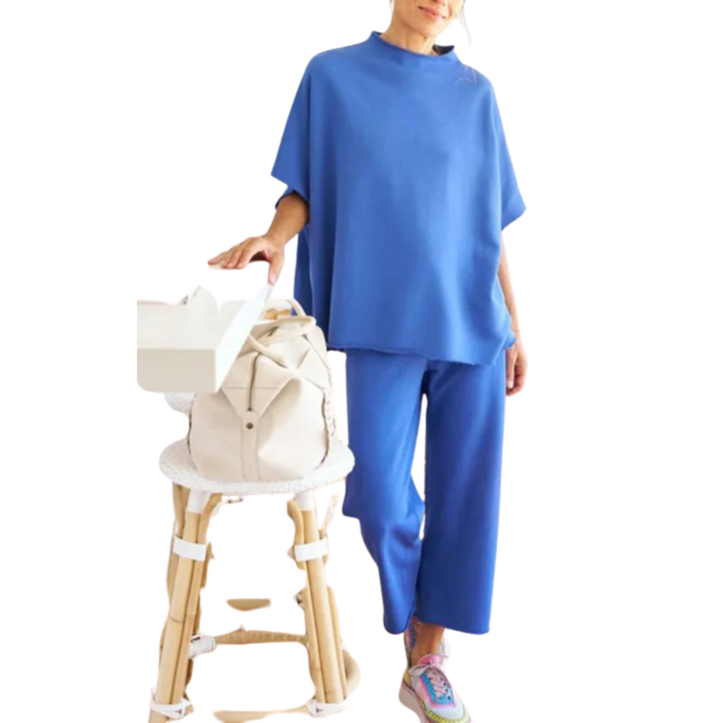 Fleece Loungewear Set voor Dames met Vleermuismouwen – Comfortabel Thuis Relaxen