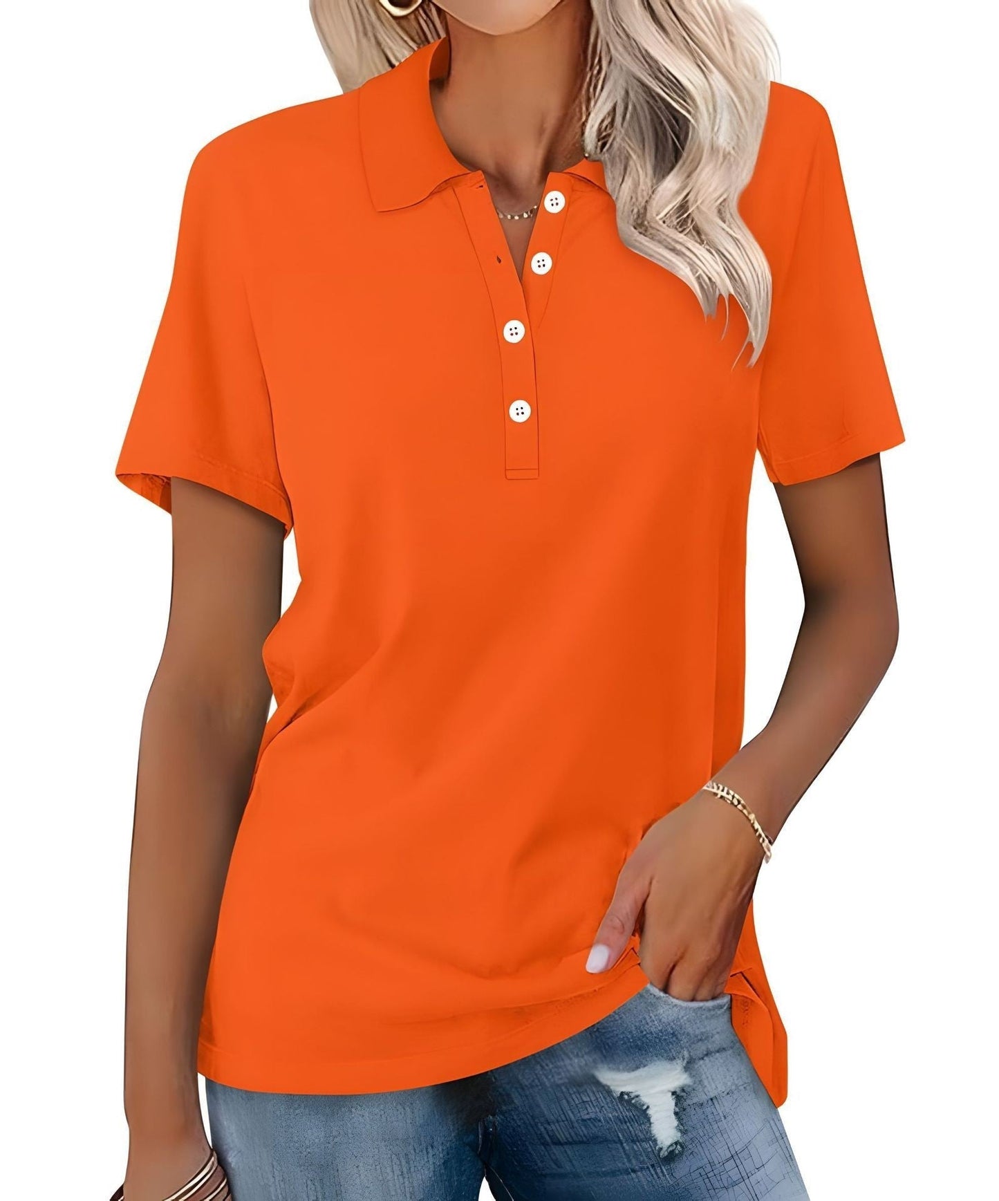 Katoenen Dames Polo Shirt met Ademende Stof – Comfortabele Casual Top voor Elke Dag