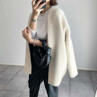 Dames Gebreide Cardigan – Lange Mouwen Vest, Casual voor Herfst en Winter