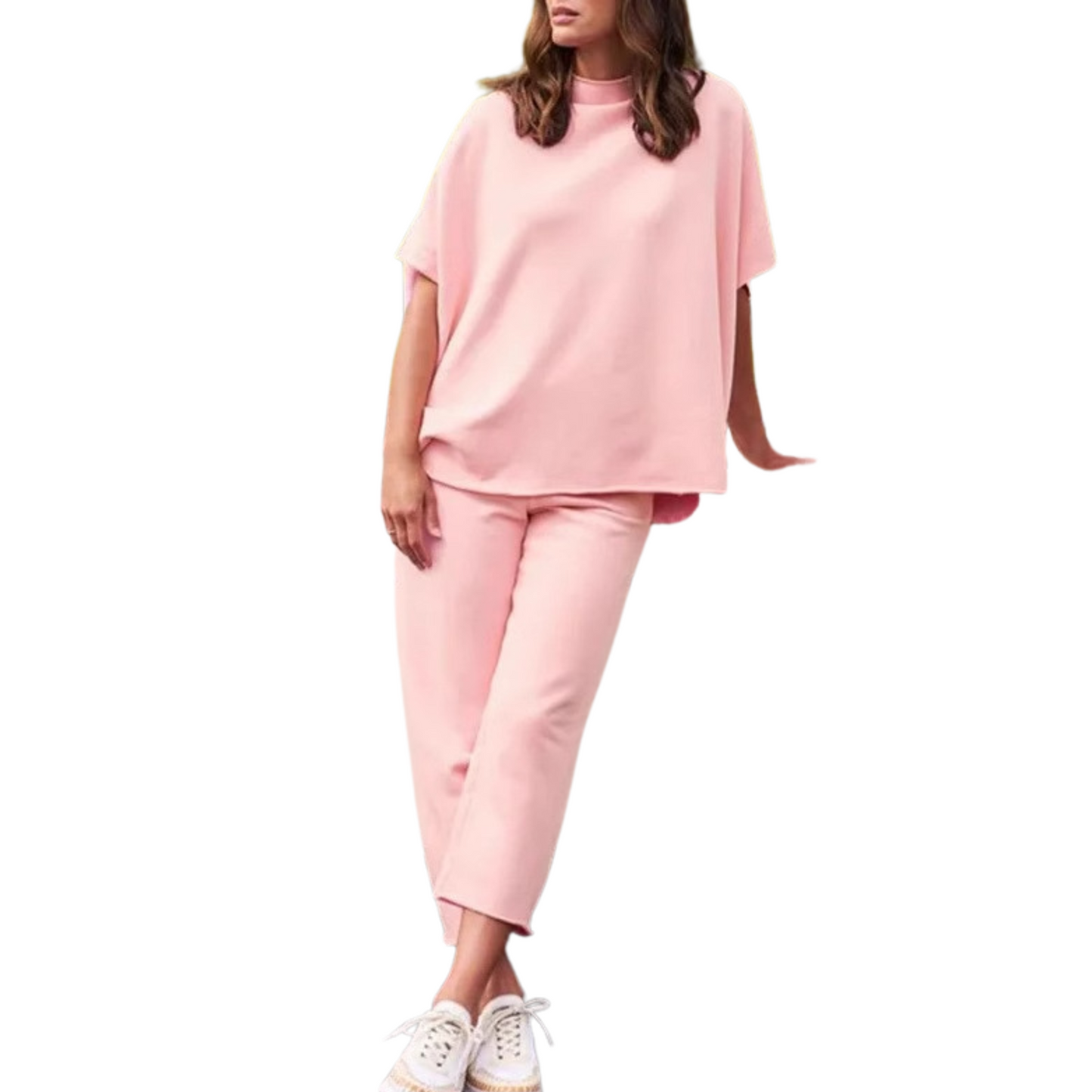 Fleece Loungewear Set voor Dames met Vleermuismouwen – Comfortabel Thuis Relaxen