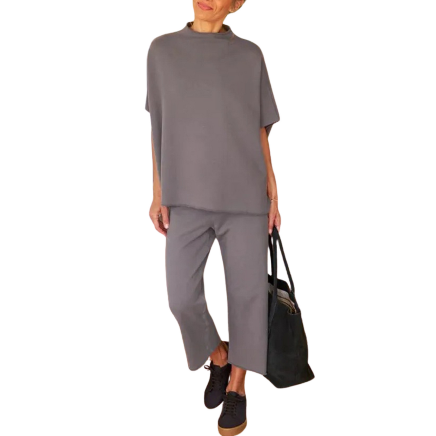 Fleece Loungewear Set voor Dames met Vleermuismouwen – Comfortabel Thuis Relaxen