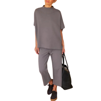 Fleece Loungewear Set voor Dames met Vleermuismouwen – Comfortabel Thuis Relaxen