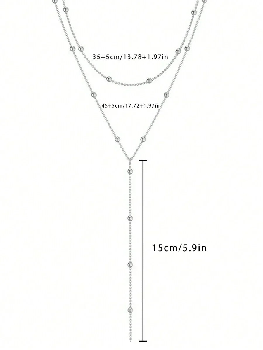 Gouden Laagjes Y-Halsketting – Luxe 3-Delige Damesaccessoire