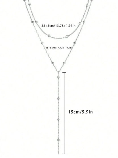 Gouden Laagjes Y-Halsketting – Luxe 3-Delige Damesaccessoire