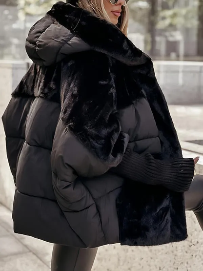 Dames Gewatteerde Winterjas – Met Capuchon, Casual Buitenjas voor Winter