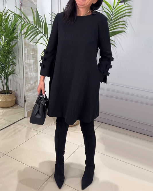 Dames Casual Jurk met Lange Mouwen – Basic, Voor Dagelijks Gebruik