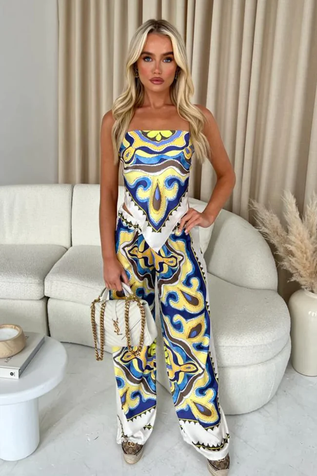 Statementprint Jumpsuit voor Dames met Flowy Design – Comfortabele Pasvorm en Blikvanger