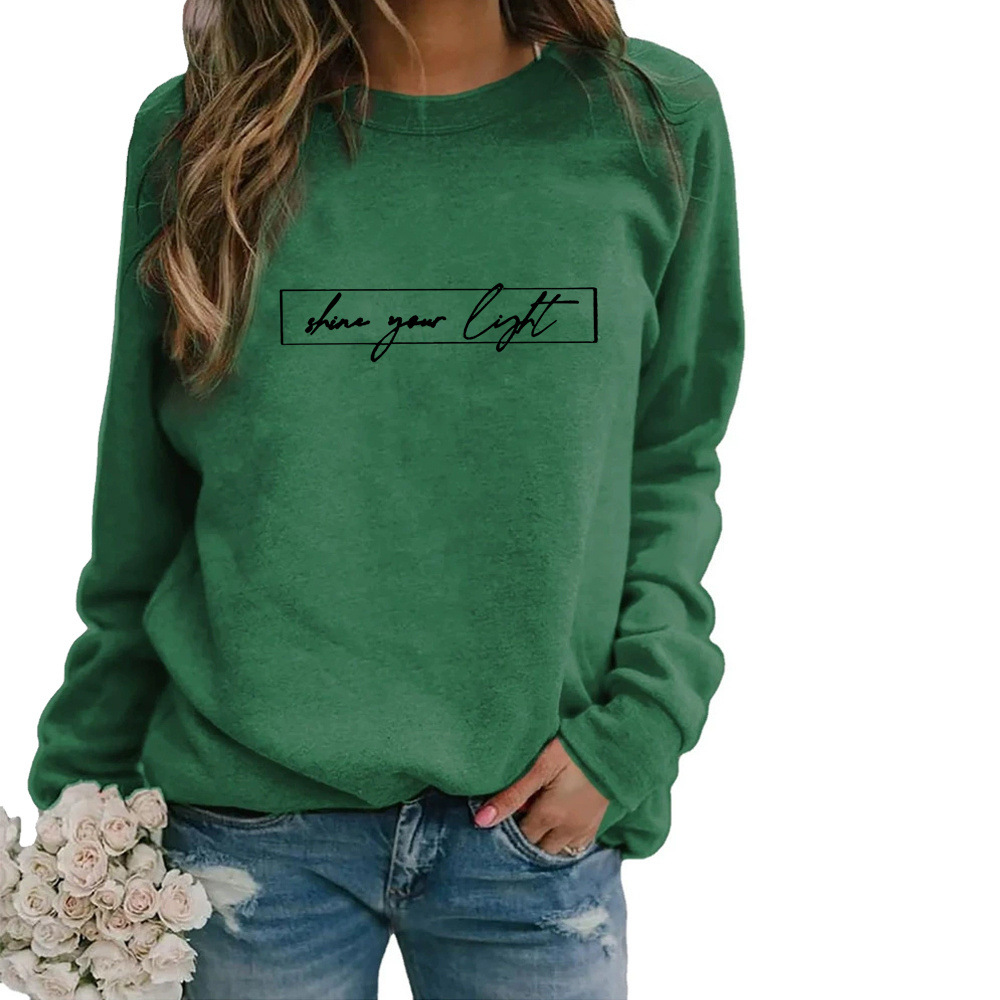 Dames Oversized Sweatshirt – Met Slogan Tekstprint, Casual Streetwear, Ronde Hals, Zonder Capuchon