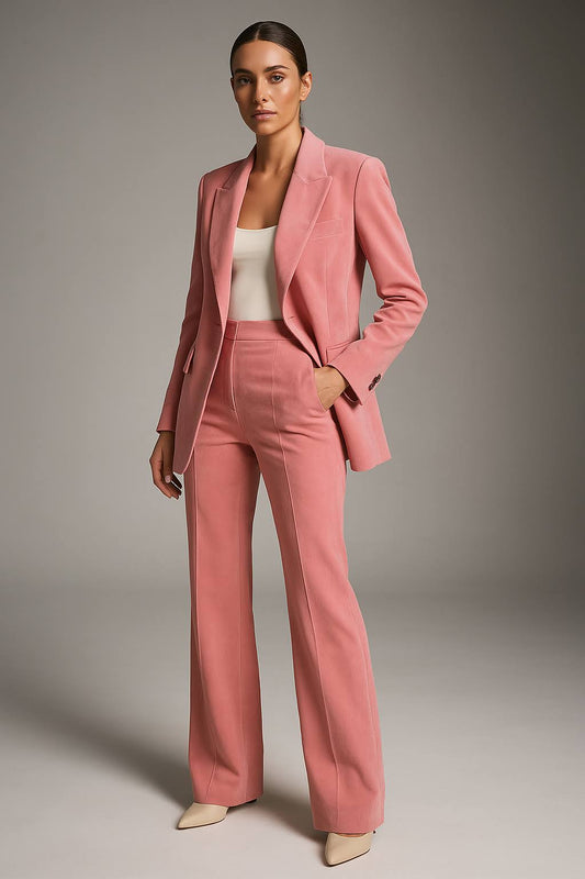 Dames 2-delig Broekpak – Blazer en Pantalon Set, Zakelijk voor Kantoor en FormeelHeren 2-delig Pak