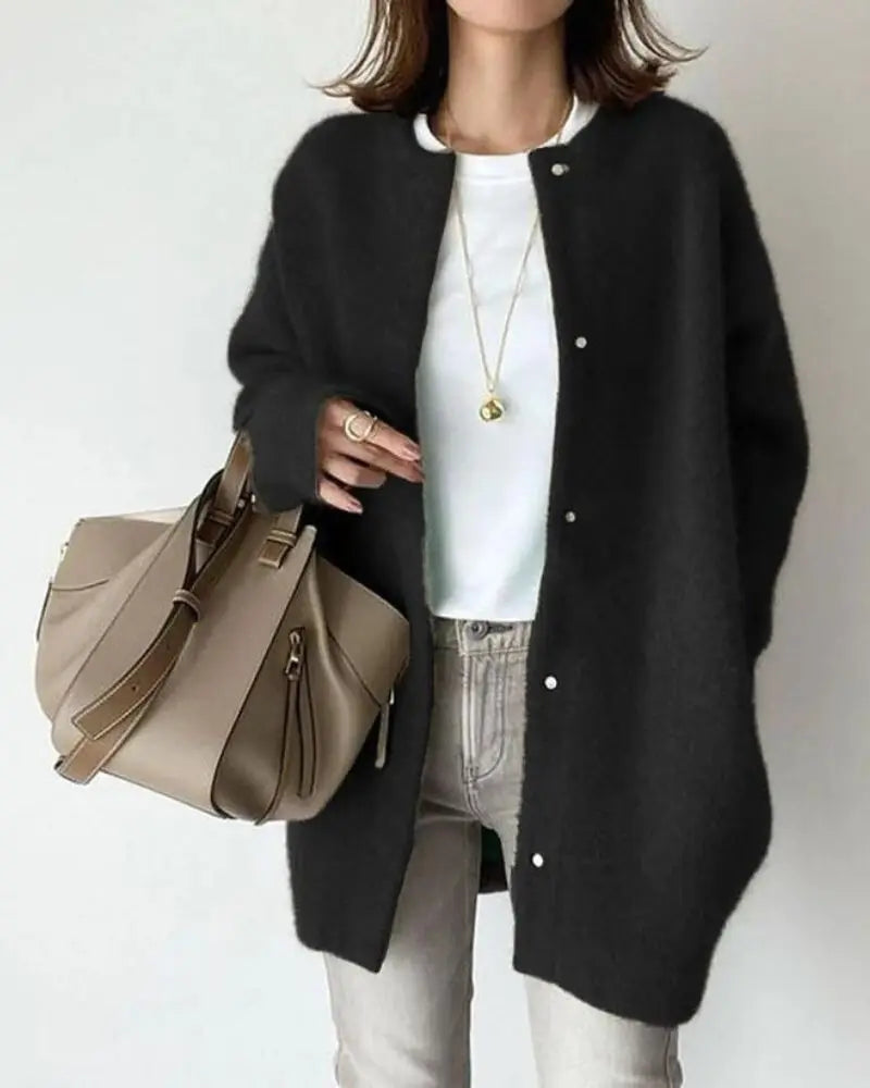 Dames Gebreid Cardigan Vest – Casual voor Herfst en Winter