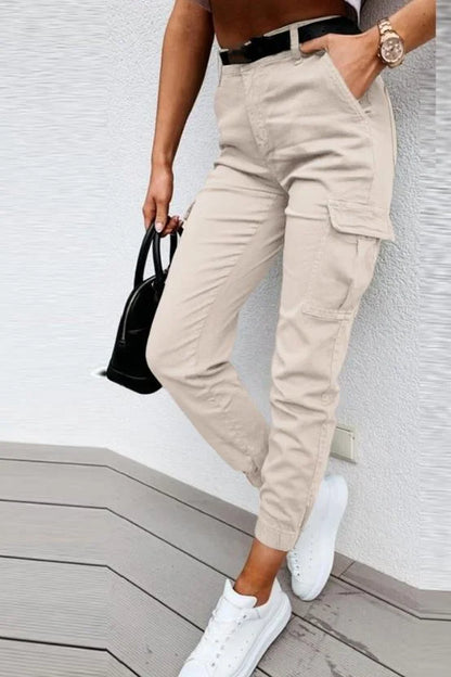 Dames Hoge Taille Cargo Broek – Met Cargozakken, Casual Streetwear