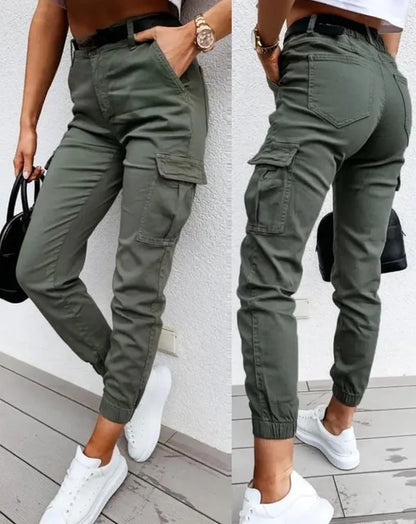 Dames Hoge Taille Cargo Broek – Met Cargozakken, Casual Streetwear