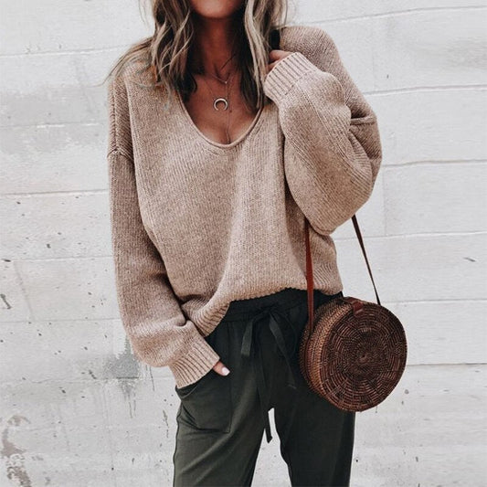 Dames Gebreide Trui – Lange Mouwen, Casual, Herfst/Winter